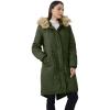 WenVen Women’s Winter Long Hooded Sherpa Lined Parka Jacket Warm Coat(Army Green)