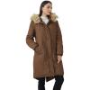 WenVen Women’s Winter Long Hooded Sherpa Lined Parka Jacket Warm Coat(Coffee)