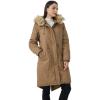 WenVen Women’s Winter Long Hooded Sherpa Lined Parka Jacket Warm Coat(Khaki)