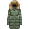 WenVen Women’s Winter Long Puffer Coat Parka Jacket with Faux Fur Removable Hood(Army Green)