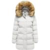 WenVen Women’s Winter Long Puffer Coat Parka Jacket with Faux Fur Removable Hood(White)
