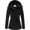 WenVen Women’s Winter Thicken Cotton Coat Warm Parka Jacket with Removable Hood(Black)
