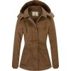 WenVen Women’s Winter Thicken Cotton Coat Warm Parka Jacket with Removable Hood(Coffee)