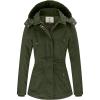 WenVen Women’s Winter Thicken Cotton Coat Warm Parka Jacket with Removable Hood(Green)