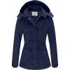 WenVen Women’s Winter Thicken Cotton Coat Warm Parka Jacket with Removable Hood(Navy)
