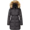 WenVen Women’s Winter Thicken Puffer Coat Warm Jacket with Faux Fur Removable Hood(Charcoal)