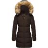 WenVen Women’s Winter Thicken Puffer Coat Warm Jacket with Faux Fur Removable Hood(Coffee)