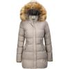 WenVen Women’s Winter Thicken Puffer Coat Warm Jacket with Faux Fur Removable Hood(Khaki)