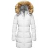 WenVen Women’s Winter Thicken Puffer Coat Warm Jacket with Faux Fur Removable Hood(White)