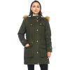 WenVen Women’s Winter Warm Military Parka Jacket with Detachable Faux fur Hood(Army Green)