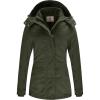WenVen Women’s Winter Warm Thicken Military Parka Jacket with Removable Hood(Army Green)