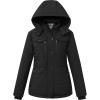 WenVen Women’s Winter Water Resistant Warm Puffer Coat with Detachable Hood(Black)