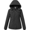 WenVen Women’s Winter Water Resistant Warm Puffer Coat with Detachable Hood(Grey)