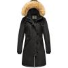 WenVen Women’s Winter Waterproof Thicken Puffer Jacket Parka Coat with Fur Hood(Black)