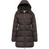 Wenven Women’s Warm Thickened Parka Coat Winter Puffer Jacket with Removable Hood(Coffee)