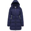 Wenven Women’s Warm Thickened Parka Coat Winter Puffer Jacket with Removable Hood(Navy)