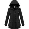Wenven Women’s Waterproof Winter Coats Warm Thicken Puffer Jackets with Detachable Hood(Black)