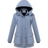 Wenven Women’s Waterproof Winter Coats Warm Thicken Puffer Jackets with Detachable Hood(Blue)
