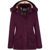 Wenven Women’s Winter Warm Sherpa Lined Jacket Heavy Parka Coat with Hood(Deep Wine)