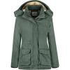 Wenven Women’s Winter Warm Sherpa Lined Jacket Heavy Parka Coat with Hood(Green)