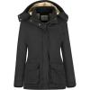 Wenven Women’s Winter Warm Sherpa Lined Jacket Heavy Parka Coat with Hood(Grey)