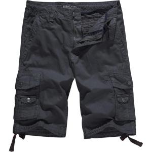 WenVen Men’s Cotton Twill Cargo Shorts Classic Relaxed Fit- Reg and Big & Tall Sizes(Charcoal)