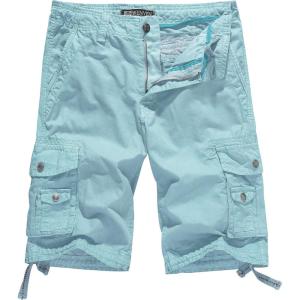WenVen Men’s Cotton Twill Cargo Shorts Classic Relaxed Fit- Reg and Big & Tall Sizes(Skyblue)