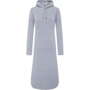 WenVen Womens Long Hoodie Dress Thicken Fleece Lined Pullover Sweatshirt(Light Grey)