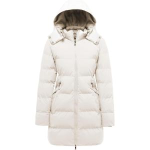 Wenven Women’s Warm Thickened Parka Coat Winter Puffer Jacket with Removable Hood(Beige)