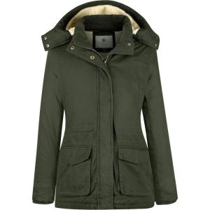 Wenven Women’s Winter Warm Sherpa Lined Jacket Heavy Parka Coat with Hood(Army Green)