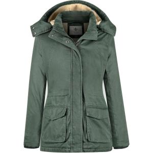 Wenven Women’s Winter Warm Sherpa Lined Jacket Heavy Parka Coat with Hood(Green)