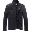 WenVen Men’s Casual Canvas Cotton Jacket Warm Winter Coat Lightweight Military Utility Jacket(Grey)