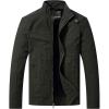 WenVen Men’s Casual Canvas Cotton Military Jacket Lightweight Zip Up Outwear(Army Green)