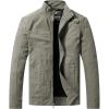 WenVen Men’s Casual Canvas Cotton Military Jacket Lightweight Zip Up Outwear(Olive)