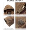WenVen Men’s Casual Canvas Cotton Jacket Hooded Military Utility Jacket(Camel)