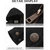 WenVen Men’s Casual Canvas Cotton Jacket Hooded Military Utility Jacket(Dark Black)