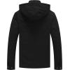 WenVen Men’s Casual Canvas Cotton Jacket Hooded Military Utility Jacket(Dark Black)
