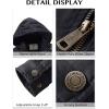 WenVen Men’s Casual Canvas Cotton Jacket Hooded Military Utility Jacket(Dark Grey)