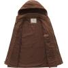 WenVen Men’s Casual Canvas Cotton Jacket Hooded Military Utility Jacket(Deep Brown)