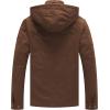 WenVen Men’s Casual Canvas Cotton Jacket Hooded Military Utility Jacket(Deep Brown)