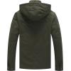 WenVen Men’s Casual Canvas Cotton Jacket Hooded Military Utility Jacket(Military Green)