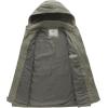 WenVen Men’s Casual Canvas Cotton Jacket Hooded Military Utility Jacket(Olive)