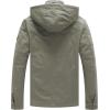 WenVen Men’s Casual Canvas Cotton Jacket Hooded Military Utility Jacket(Olive)