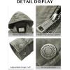 WenVen Men’s Casual Canvas Cotton Jacket Hooded Military Utility Jacket(Olive)