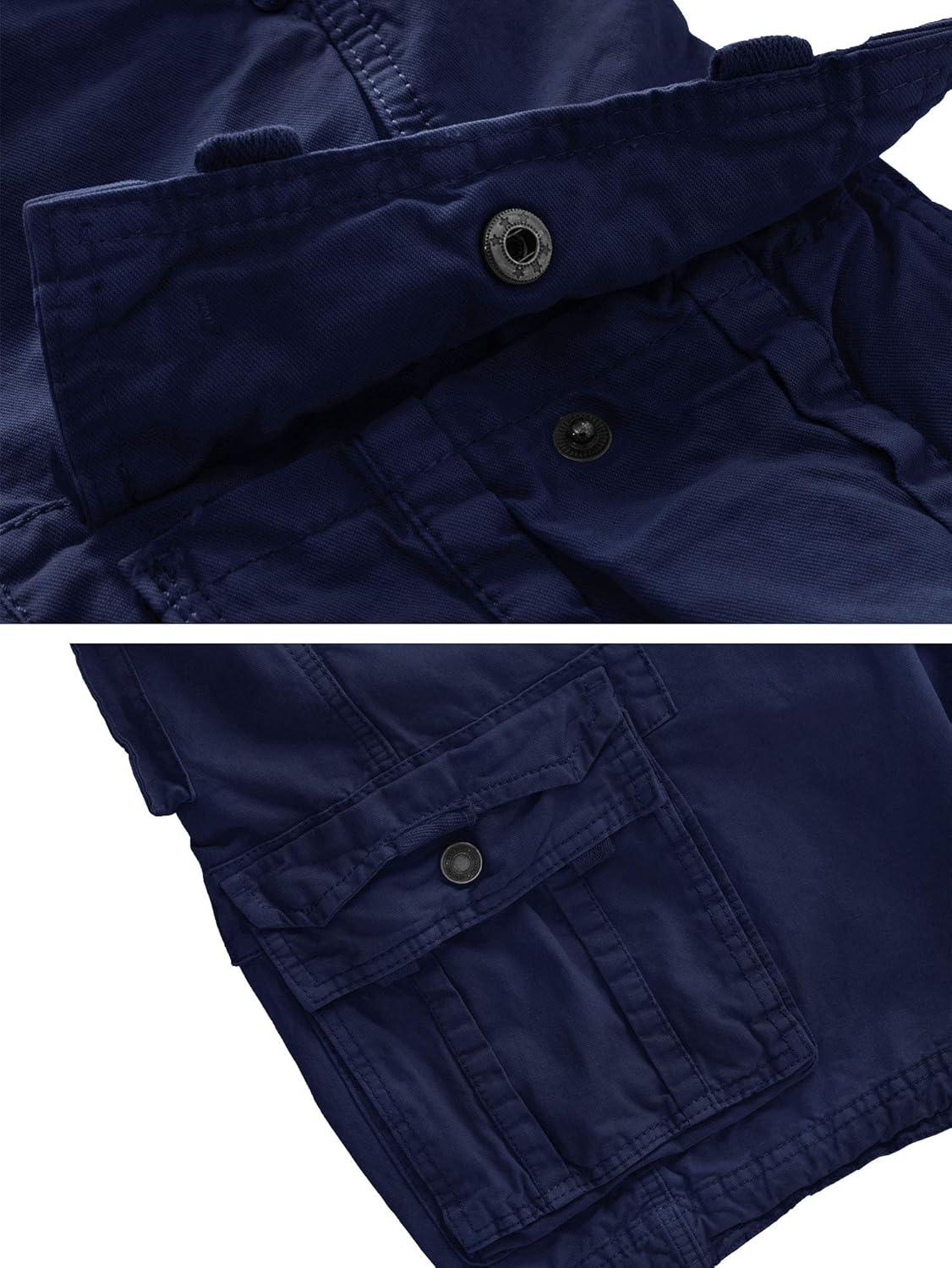 imageWenVen Mens Cotton Twill Cargo Shorts Classic Relaxed Fit Reg and Big amp Tall SizesBlue