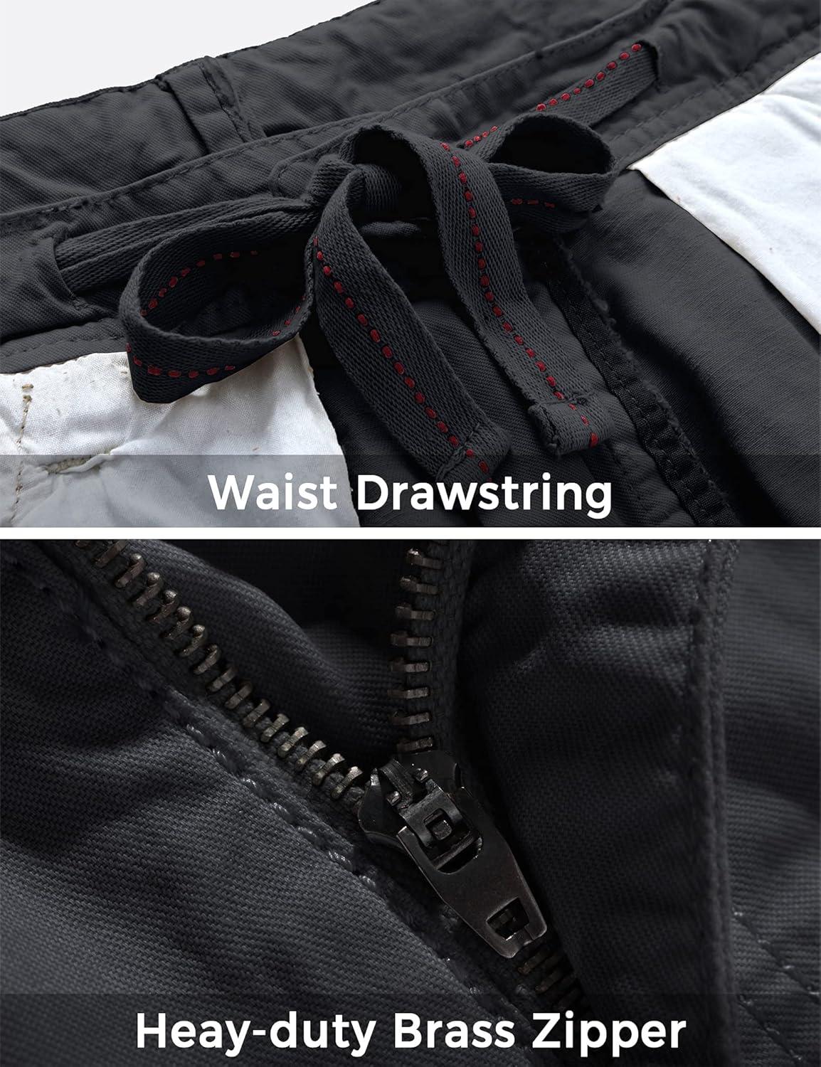 imageWenVen Mens Cotton Twill Cargo Shorts Classic Relaxed Fit Reg and Big amp Tall SizesCharcoal