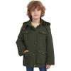 WenVen Boy’s & Girl’s Winter Warm Sherpa Lined Parka Coat with Removable Hood(Army Green)