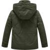 WenVen Boy’s & Girl’s Winter Warm Sherpa Lined Parka Coat with Removable Hood(Army Green)