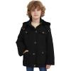 WenVen Boy’s & Girl’s Winter Warm Sherpa Lined Parka Coat with Removable Hood(Black)