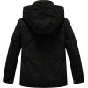 WenVen Boy’s & Girl’s Winter Warm Sherpa Lined Parka Coat with Removable Hood(Black)